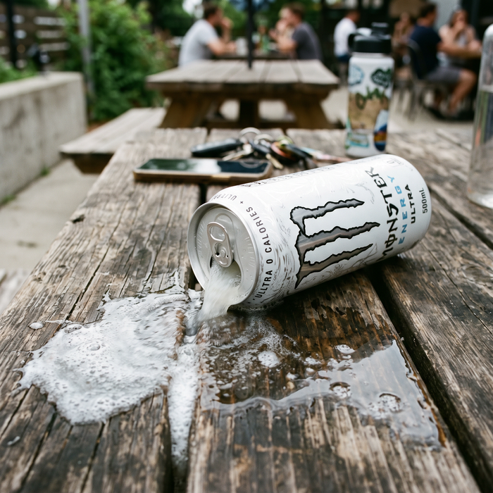 Dose fällt um – alles klebt